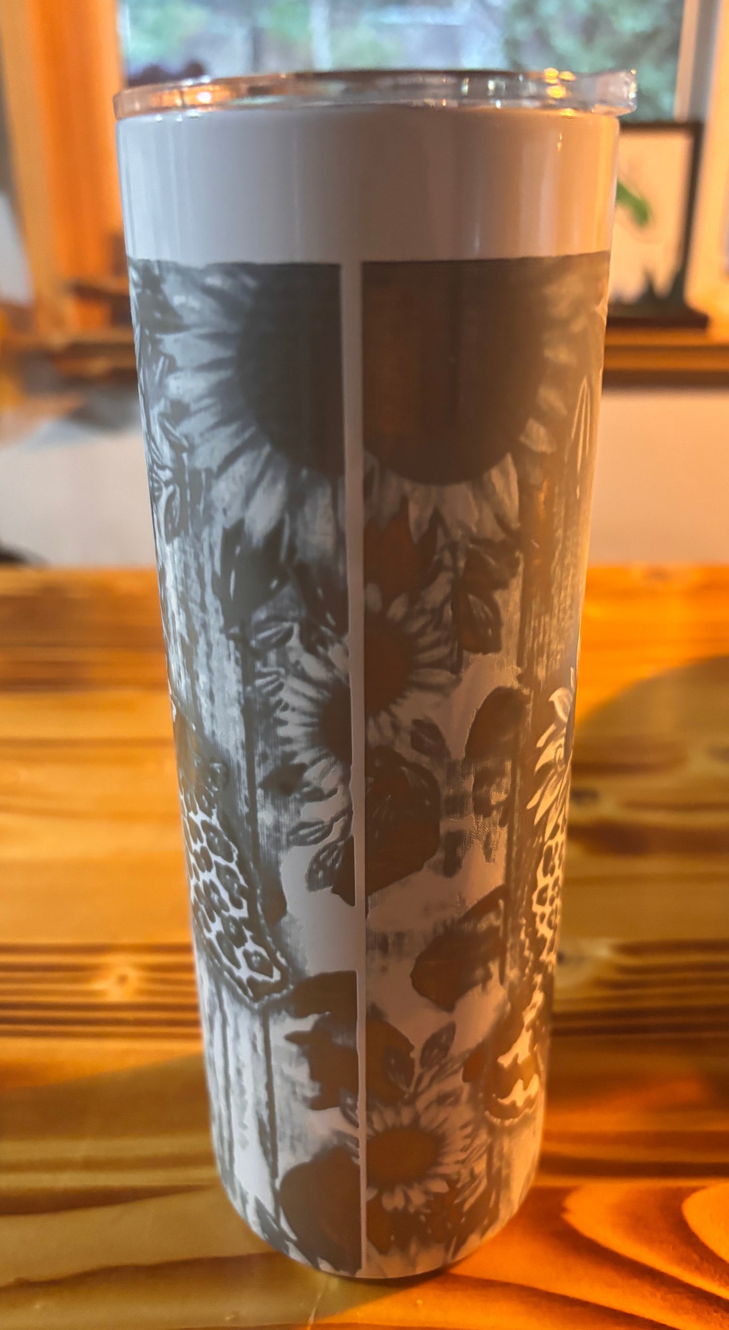 Insulated 20oz  Tumbler  Sunflower Laser Engraved Design