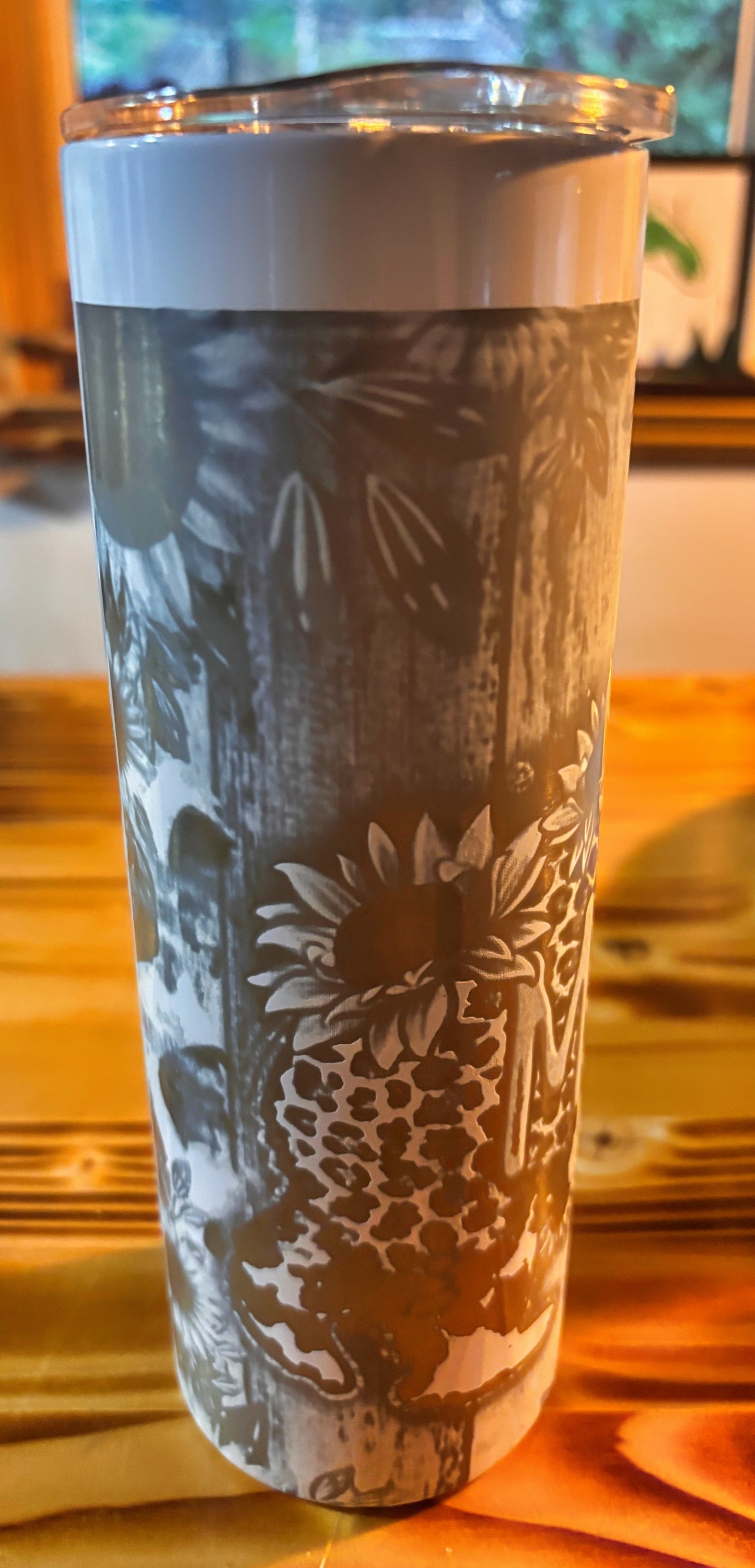 Insulated 20oz  Tumbler  Sunflower Laser Engraved Design