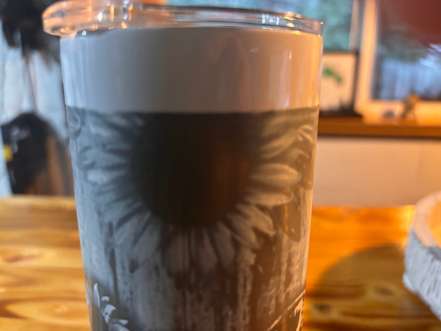 Insulated 20oz  Tumbler  Sunflower Laser Engraved Design