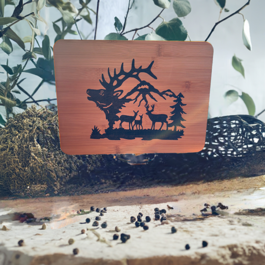 12x9 Bamboo Elk engraved cutting board